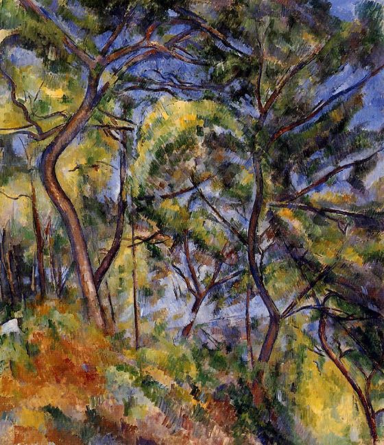    Paul Cézanne Forest Painting 560x650 