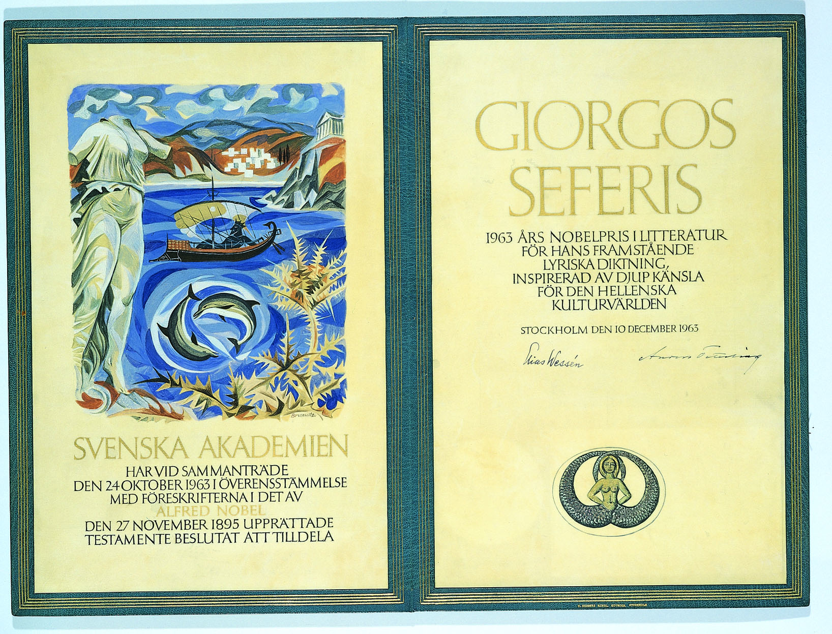 The Nobel Prize Diploma of George Seferis